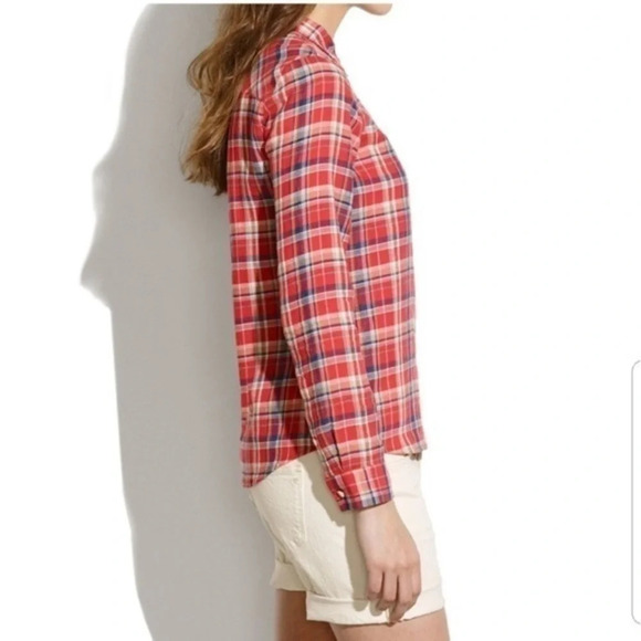 Madewell • Red Plaid Suntour Button Up Shirt - Picture 2 of 6